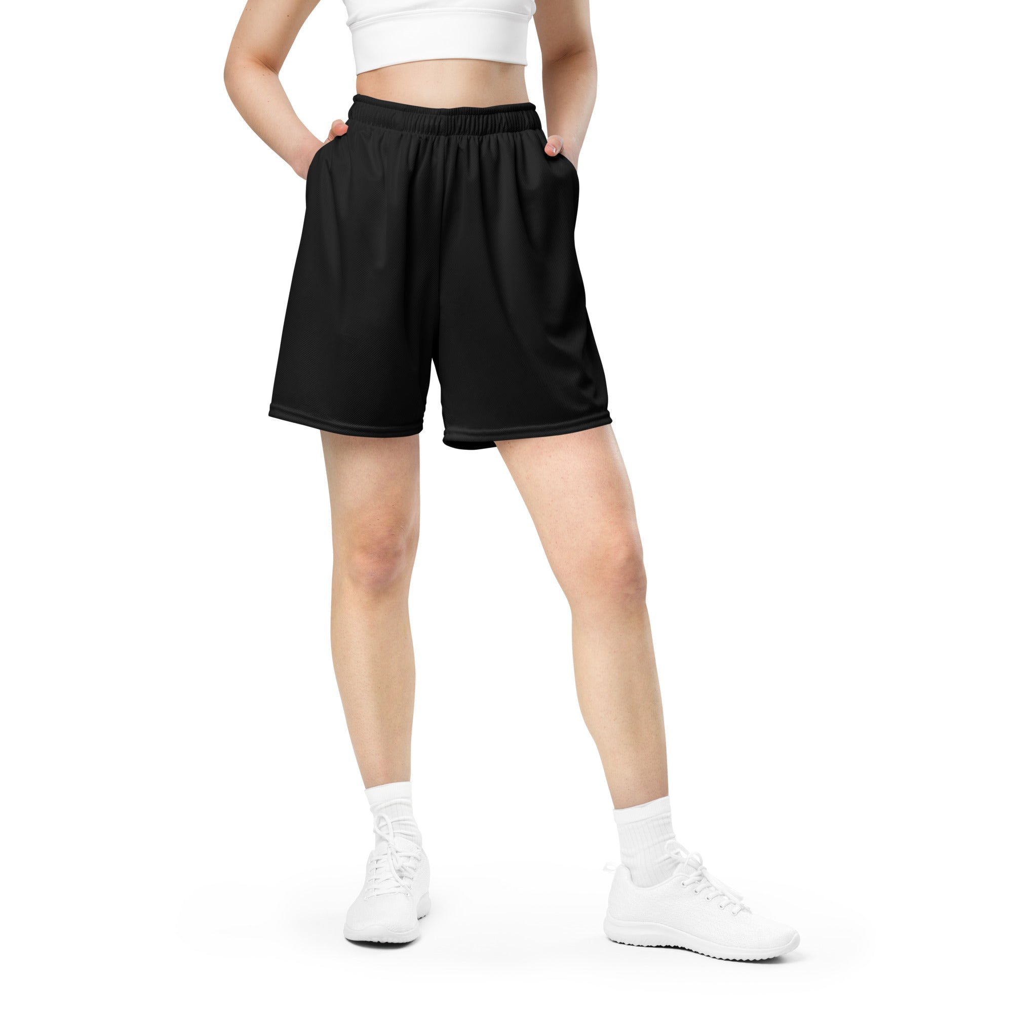 Unisex Mesh Shorts in Basic Black